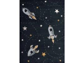 Tapete Yellow Tipi Fast Rockets Polipropileno Azul (160x230cm)