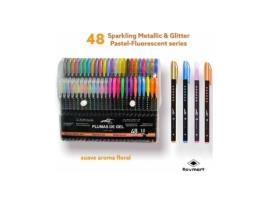 Livro Set 48 Plumas De Gel Ink Glitter/neon/metal/pastel Artist De Desconocido (espanhol)