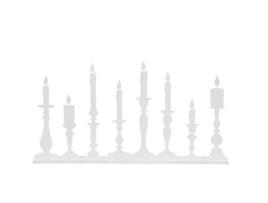 Castiçal Met.8br 47x7x25 Wh 630632000101 Posiwio