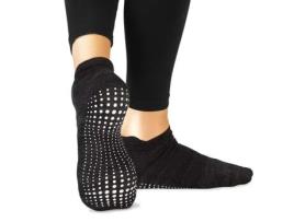 Meias Antiderrapantes Para Yoga La Active Meias Atléticas De Ballet E Pilates Para Homens E Mulheres Preto, 1 Pares