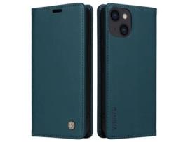 Capa Quedas Inch Para Iphone 13 Yikatu Pele Sintética Magnética Verde