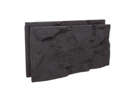 Rushmore Conjunto De 2 Painéis De Parede 3d Decorativos 120x60x9 Cm Efeito Pedra Em Pu Cinzento Antracite Frankystar