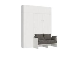 Cama Sofà Kentaro Cinza Branca Coluna Móvel Suspenso ITAMOBY Branco (220x70x161cm)