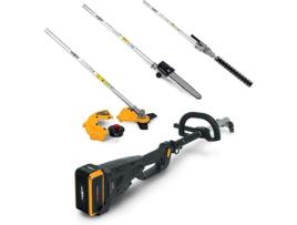 Multifuncional 40 V. Inclui cabeça de corte e lâmina, podador, máquina de cortar cabelo e tubo extensor. Bateria e carregador MOWOX não incluídos