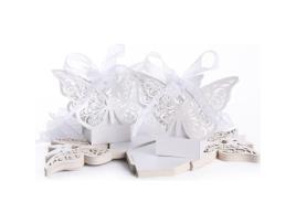 Caixa De Drageias Não Especificado 50pcs Branco Papel E Fita 4,5x4,5cm Qifull