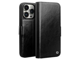 Capa Genuíno Inch Para Iphone 13 Pro Max Qialino Pele Preto