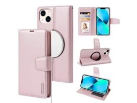 Capa Magsafe Para Iphone 14 Hanman Pele Sintética Magnética Rosa