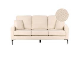 Sofá De 3 Plazas Beliani Gavle De Bouclé Blanco 183x78x83