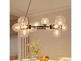 Suspensão Mesa De Jantar Candeeiro Suspenso Sala De Estar G9 14 Chamas Escada Transparente Moderna Nettlife