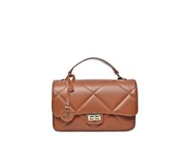 Mala De Mulher Carla Ferreri Crossbody Cf Cognac Pele Castanho