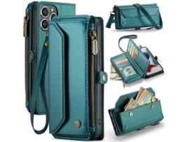 Capa Para Iphone 13 Pro Max Caseme Pele Sintética Com Porta-cartões Verde