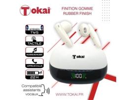 Auriculares Estéreo Tws Tokaï Modelo Acabamento Autonomia Horas Tokai Branco
