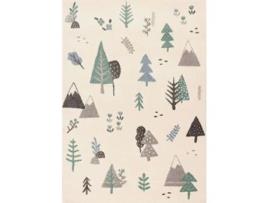 Tapete Yellow Tipi Magic Forest Polipropileno Bege (120x170cm)