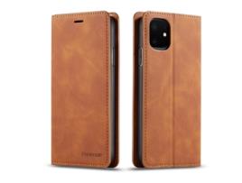 Capa Para Iphone 11 Forwenw Pele Sintética Castanho