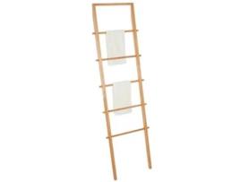 Toalheiro De Bambu, Escada Decorativa Com 5 Degraus, Porta Toalha, Suporte De Parede, Banheiro, Vaso Sanitário, 180 X 51 X 4 Cm Acan