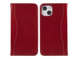 Capa Genuíno Quedas Para Iphone 14 Fierre Shann Pele Magnética Vermelho