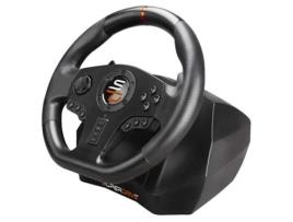 Subsonic Sa5595 Pc Gaming Controller Black Usb Steering Wheel Pedals