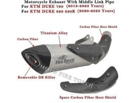 Silenciador de escapamento de liga de titânio para KTM Duke 790 890 Heat Shield. Sygo (2018-2023)