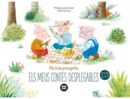 Livro Els Tres Porquets de Philippe Lechermeier (Catalão)