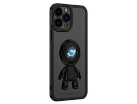 Suporte Casa Inch Planeta Para Iphone 13 Pro Max Yoobao Pele Sintética Anti-choque Preto
