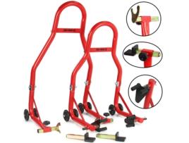 Conjunto de suporte para motocicleta dianteiro e traseiro, 2 peças. /Mar Pol