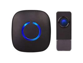 Campainha Sem Fio Sadotech 1 Transmissor De Botão De Pressão E 1 Receptor De Campainha, Funcionamento Com Bateria,à Prova Dágua,com Luz Led Preto