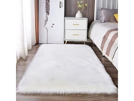 Tapete Xjydncg Rock Falso Acabamento Retangular Branco (f120 Cm)