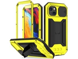 Suporte Casa Slide Câmara Para Iphone 14 Plus R-just Silicone Amarelo