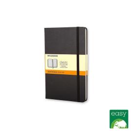 Bloco de Notas Classic Hard Cover, 14 x 9 cm, 96 Folhas, Pautado, Capa Dura em Cartão, Preto