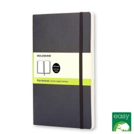 Bloco de Notas Classic Soft Cover, 14 x 9 cm, 96 Folhas, Liso, Capa Soft, Preto