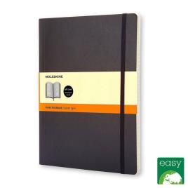 Bloco de Notas Classic Soft Cover, 25 x 19 cm, 96 Folhas, Pautado, Capa Soft, Preto