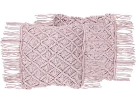 Conjunto de 2 almofadas decorativas 40 x 40 cm rosa YANIKLAR