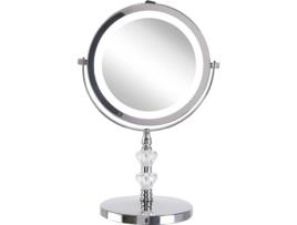 Espelho de maquilhagem LED prateado ø 20 cm LAON