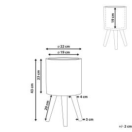 Suporte para vasos 22 x 22 x 23 cm creme e castanho KOTTES