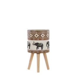 Suporte para vasos 30 x 30 x 31 cm creme e castanho ACHILIO