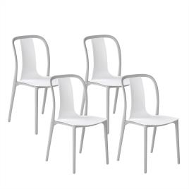 Conjunto de 4 cadeiras de jardim branco e cinzento SPEZIA