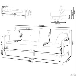 Sofá-cama de 3 lugares em veludo verde LUCAN