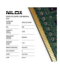 2GB PC2-6400 módulo de memória 1 x 2 GB DDR2 800 MHz