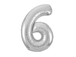 Balão  número 6 Prateado