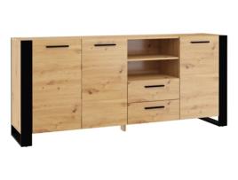 Cômoda ?BIM FURNITURE Nuka (197.5x45x87 cm - Placa Laminada - Castanho)