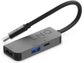 Hub LINQ LQ48000 (USB-C - 3 Portas - Cinzento)