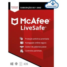 McAfee LiveSafe - Todos os Dispositivos - 1 Ano