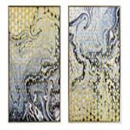 Pintura  Lacado poliestireno Tela Abstrato (2 pcs) (60 x 3 x 90 cm)