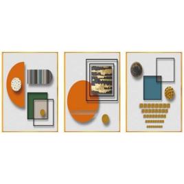 Pintura DKD Home Decor Abstrato (3 pcs) (60 x 3 x 80 cm)