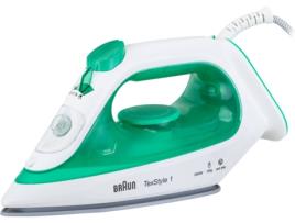 Ferro a Vapor BRAUN TexStyle 1 SI 1040GR (Jato a vapor 220 g/min - Base Cerâmica)