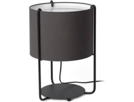 Candeeiro de Mesa  Drum (Cinzento Escuro - E27 - Máx. 15W - Metal - Tecido)