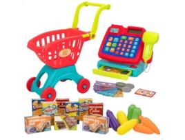 Pack Mercearia CB TOYS Carro de compra y caja registradora eléctrica+ accesorios (3 anos - 19x43x47.5x47.5 cm)