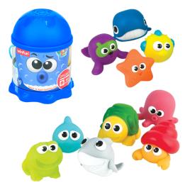 Pack 10 animais  marinhos de borracha (16x16x4 cm - 6 meses)