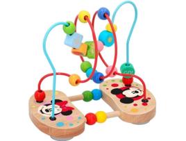 Jogo Didáticos WOOMAX Labirinto contas em madeira natural disney (21,5x13,5x18,5 cm - 18 meses)