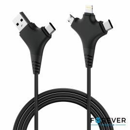 Cabo USB-A 2.0 USB-C / Lightning USB-C MicroUSB 1m 